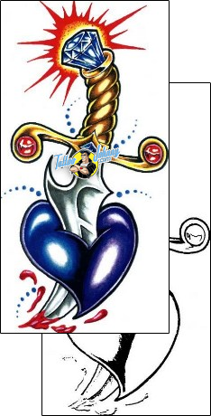 Heart Tattoo horror-dagger-tattoos-sacred-clown-scf-00348