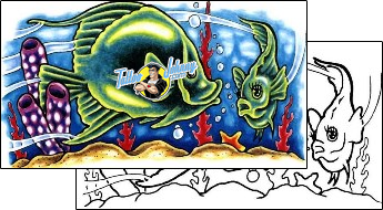 Fish Tattoo marine-life-fish-tattoos-sacred-clown-scf-00363