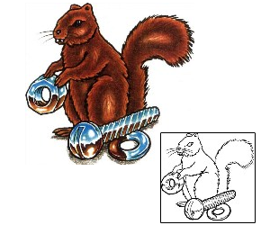 Picture of Screwed Squirrel Tattoo