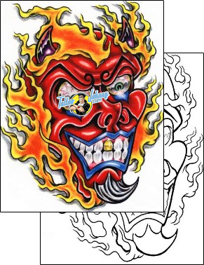 Devil - Demon Tattoo horror-evil-tattoos-sacred-clown-scf-00439