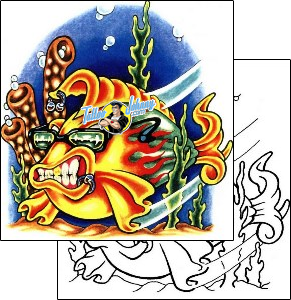 Fish Tattoo marine-life-fish-tattoos-sacred-clown-scf-00455