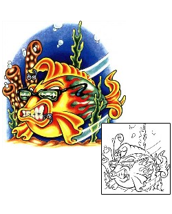 Funny Tattoo Marine Life tattoo | SCF-00455
