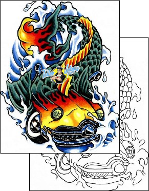 Car Tattoo marine-life-fish-tattoos-sacred-clown-scf-00589