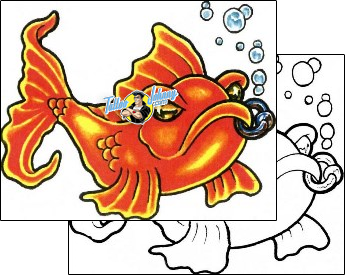 Fish Tattoo marine-life-fish-tattoos-sacred-clown-scf-00606