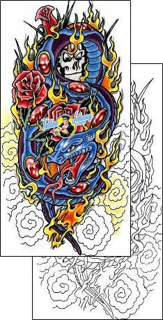 Scary Tattoo miscellaneous-fire-tattoos-sacred-clown-scf-00641