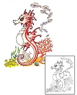 Seahorse Tattoo Marine Life tattoo | SEF-00094