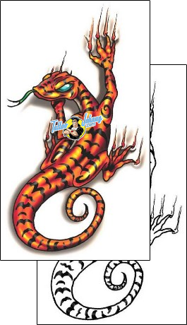 Torn Ripped Skin Tattoo reptiles-and-amphibians-lizard-tattoos-southern-fried-sff-00067