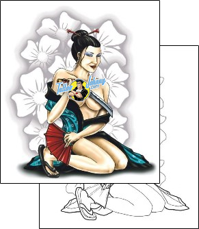 Geisha Tattoo geisha-tattoos-southern-fried-sff-00325