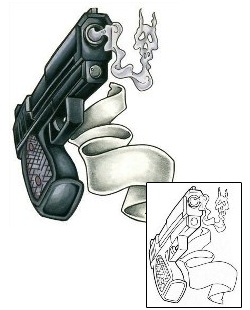 Gun Tattoo Miscellaneous tattoo | SHF-00060