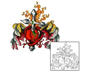 Fire – Flames Tattoo Religious Winged Heart Tattoo