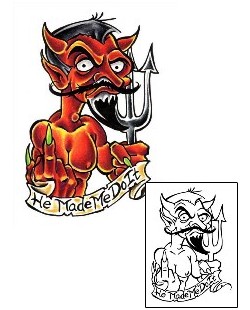Devil - Demon Tattoo He Made Me Do It Tattoo