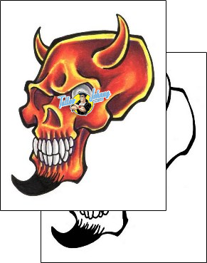 Devil - Demon Tattoo horror-skull-tattoos-shawn-conn-sof-00035