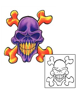 New School Tattoo Purple Crossbones Tattoo