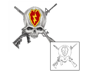 Lightning Tattoo Infantry Skull Tattoo