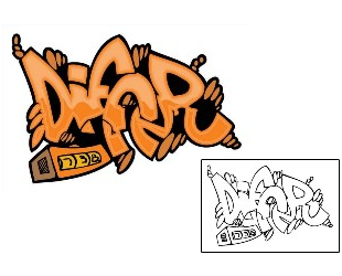 Picture of Differ Graffiti Lettering Tattoo