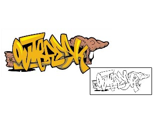 Picture of Outbreak Graffiti Lettering Tattoo