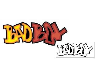 Picture of Bad Boy Graffiti Lettering Tattoo