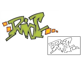 Picture of Riot Graffiti Lettering Tattoo