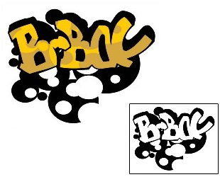 Picture of B-Boy Graffiti Lettering Tattoo