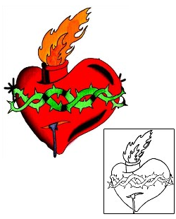 Sacred Heart Tattoo Religious & Spiritual tattoo | SQF-00015