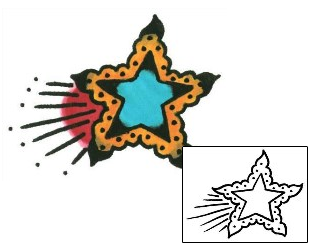 Shooting Star Tattoo Tattoo Styles tattoo | SSF-00283