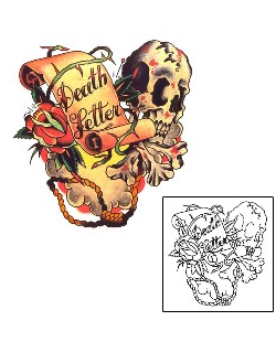Flower Tattoo Death Letter Traditional Tattoo