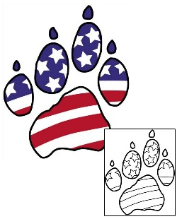 Picture of Patriotic Paw Print Tattoo