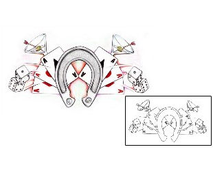 Horseshoe Tattoo Gambling tattoo | SWF-00027