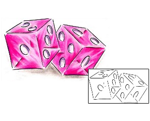 Dice Tattoo Gambling tattoo | T9F-00075