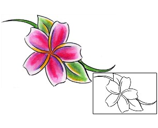 Plumeria Tattoo T9F-00198