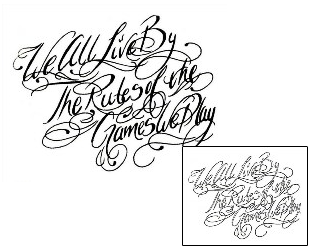Picture of Rules of the Games We Play Lettering Tattoo