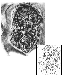 Picture of Grotesque Clown Tattoo