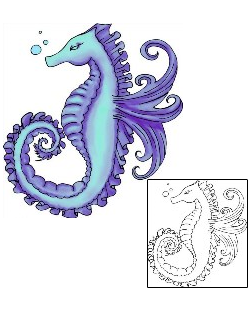 Seahorse Tattoo Marine Life tattoo | THF-00016