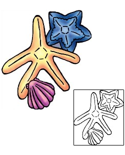 Seashell Tattoo Marine Life tattoo | THF-00027