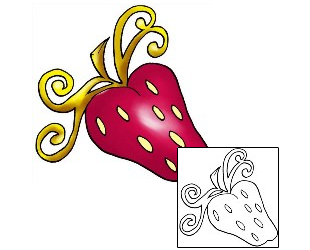 Strawberry Tattoo For Women tattoo | THF-00171