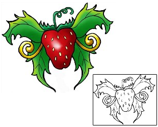 Strawberry Tattoo For Women tattoo | THF-00219
