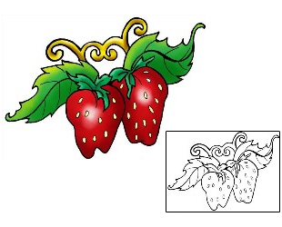 Strawberry Tattoo For Women tattoo | THF-00249
