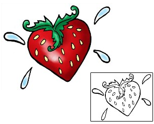 Strawberry Tattoo For Women tattoo | THF-00288