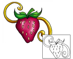 Strawberry Tattoo For Women tattoo | THF-00308