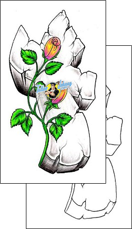 Flower Tattoo plant-life-flowers-tattoos-tom-moss-tmf-00093