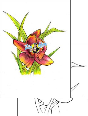 Flower Tattoo plant-life-flowers-tattoos-tom-moss-tmf-00097