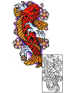 Koi Tattoo Marine Life tattoo | TOF-00008