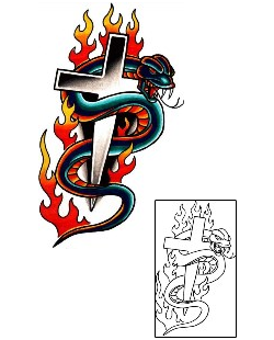 Cross Tattoo Religious & Spiritual tattoo | TOF-00066