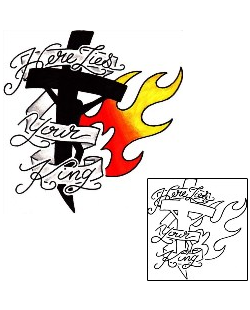 Fire – Flames Tattoo Here Lies Your King Tattoo