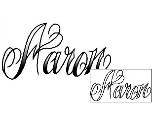 Lettering Tattoo Aaron Script Lettering Tattoo