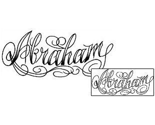 Picture of Abraham Script Lettering Tattoo