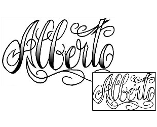 Picture of Alberto Script Lettering Tattoo
