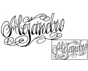 Lettering Tattoo Alejandro Script Lettering Tattoo