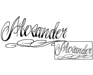 Picture of Alexander Script Lettering Tattoo