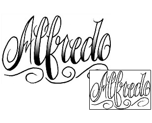 Picture of Alfredo Script Lettering Tattoo